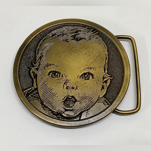 1970s Vintage Solid Bronze GERBER BABY Spec Cast Belt Buckle - Picture 4 of 16